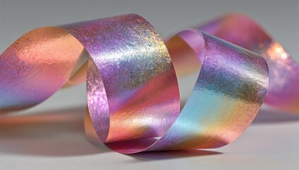 Colorful ribbon, swirling, iridescent