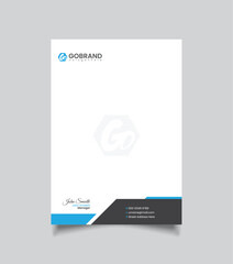 Modern professional business letterhead design with company logo and contact information