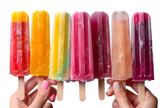 Colorful Fruity Popsicle Ice Lollies Multiple Flavors Summer Frozen Treats Photography Concept Template Branding Social Media Poster Banner Marketing Ecommerce Web Print Copy Space SEO Optimized Soft