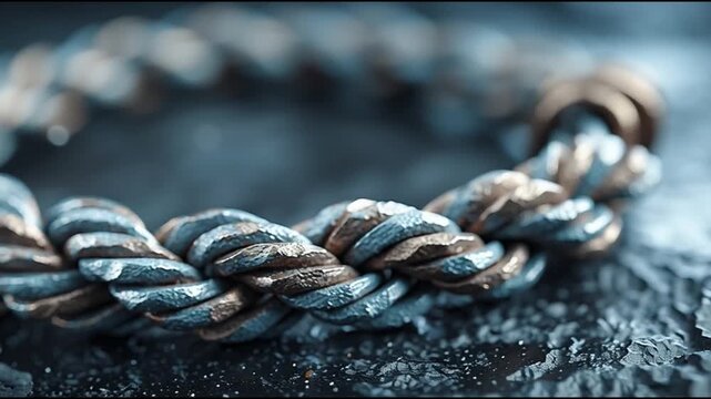 Braided metal rope texture