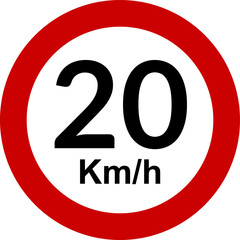 Speed Limit 20 kmh Sign © Oualid