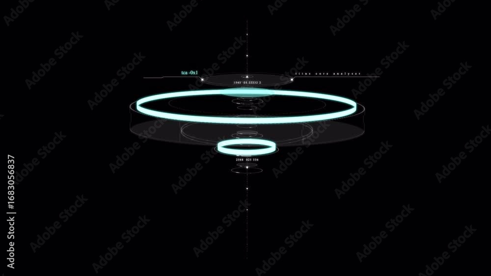 Aufkleber futuristic hud element: abstract data analysis with glowing rings and digital information