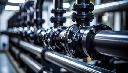 Industrial piping system close-up (1)