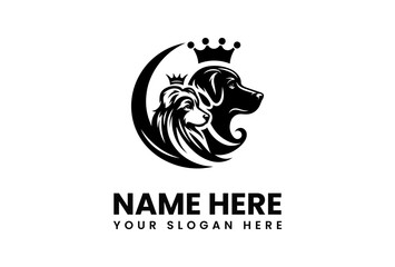 Royal Dog Logo Design Featuring Two Canine Companions.