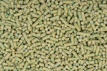 green tea animal litter. tofu animal filler background texture. close up. top view