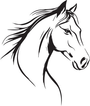 Vector art of elegant horse head silhouette