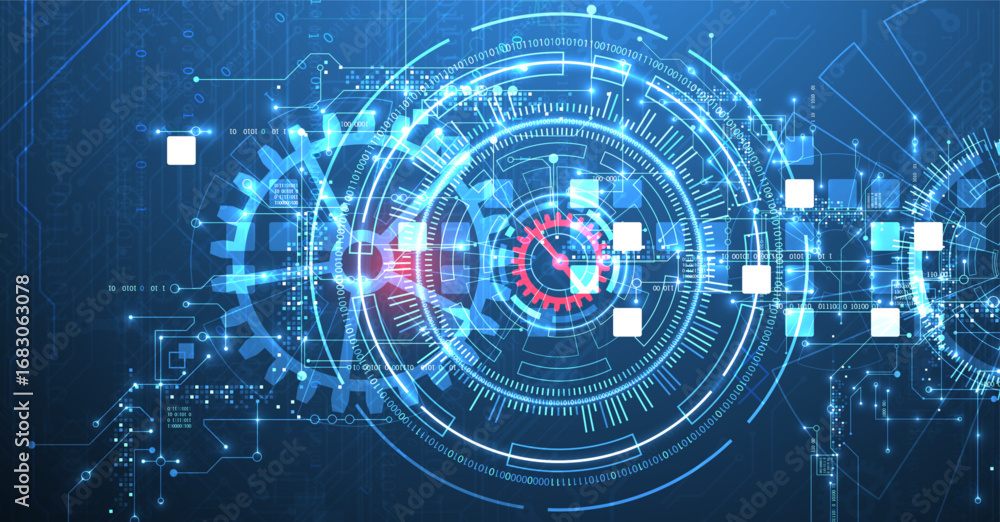 Poster abstract background. scientific and technological concept with the use of technical elements formed 
