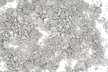 Texture of cracked concrete wall on white background. close-up. Damaged stone wall. Destroyed...