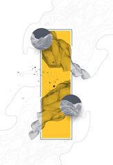 Abstract wireframe background. Modern science or technology art elements. Surface illustration inside circles