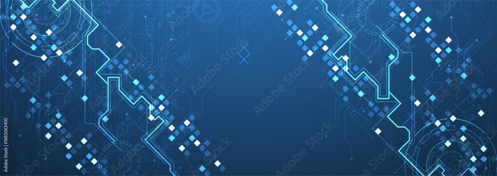 Poster abstract background. scientific and technological concept with the use of technical elements formed 