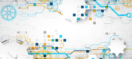 Obraz premium Abstract technology background. Cogwheels theme. Vector illustration
