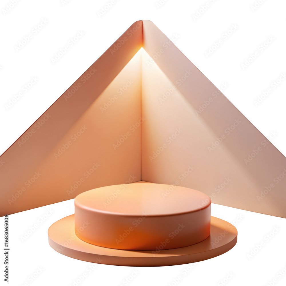 Aufkleber 3d geometric stage platform with soft lighting isolated on transparent background