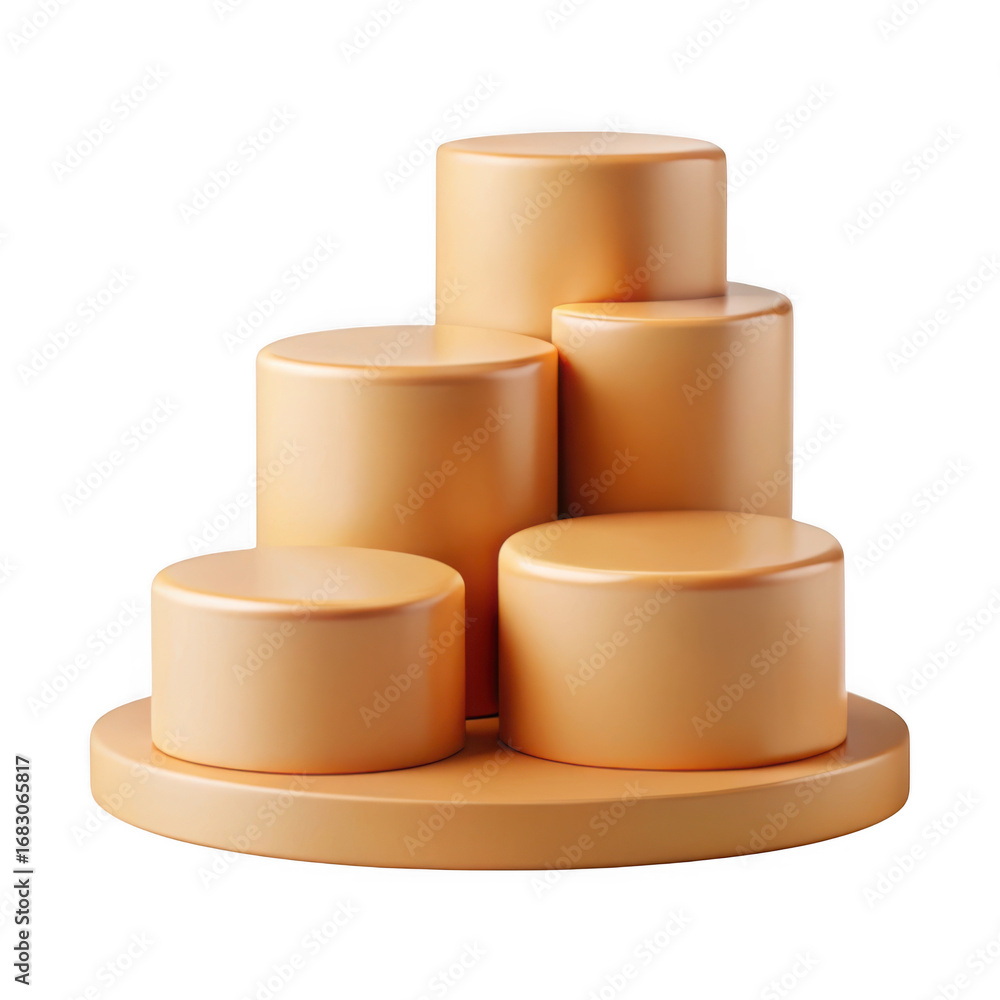 Aufkleber 3d geometric display stands with rounded edges isolated on transparent background