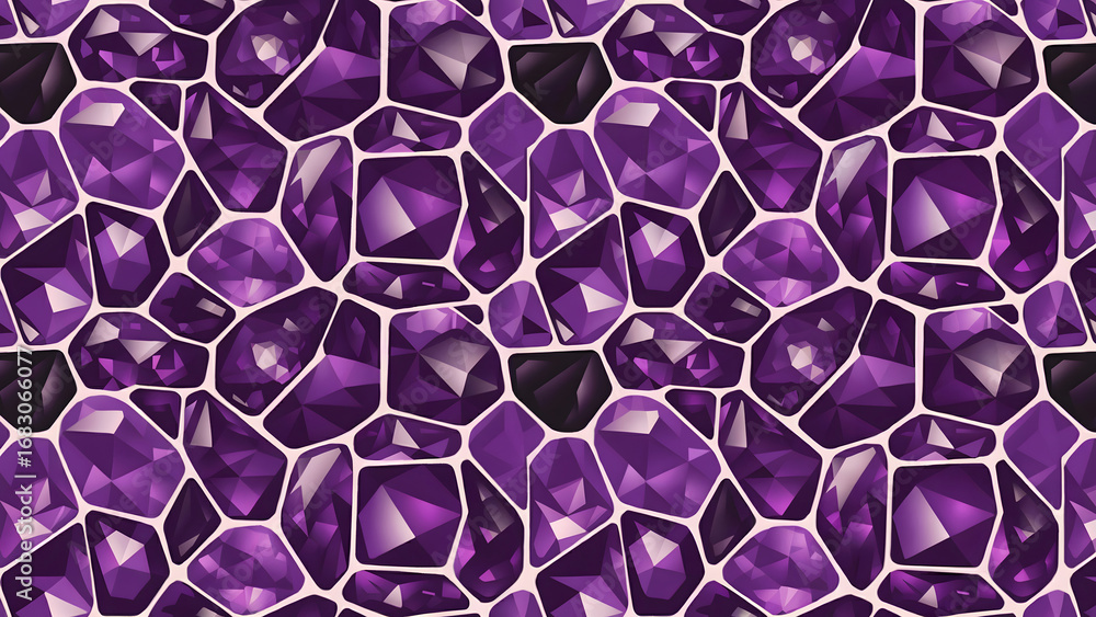 Poster seamless pattern of purple gemstone texture for background and design element