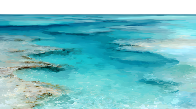 Turquoise Coastal Water, isolated on transparent background - Powered by Adobe