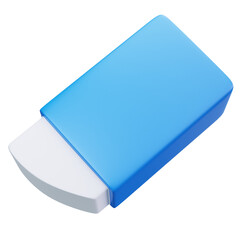 3D Blue Eraser Stationery Object