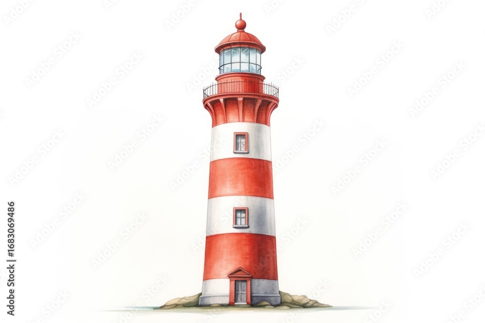 Poster lighthouse architecture building tower.