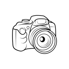Camera Outline Vector Icon – Photography Minimal Line Art Silhouette for Photographer, Media, and Travel Design