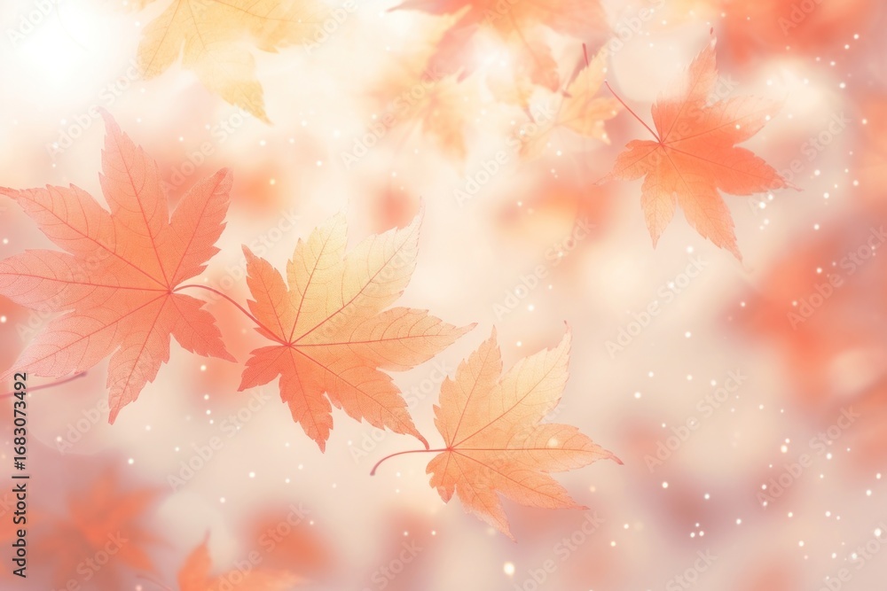 Poster maple leaf pattern bokeh effect background backgrounds plant tree.