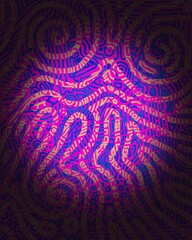 Doodle abstract pattern purple and cyan blue with vignette effect background