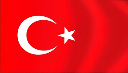 Obraz premium A Turkish flag, displaying a white crescent moon and star, waves against a vibrant red backdrop.