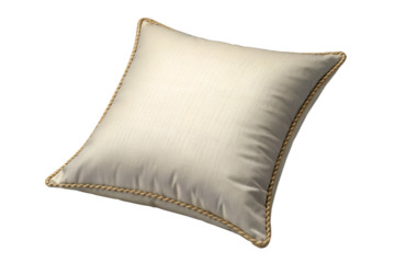 Cozy Comfort: This image features a fluffy, cream-colored pillow. A perfect addition to your bedroom or living room. The pillow has an elegant design, adding a touch of sophistication to any space.