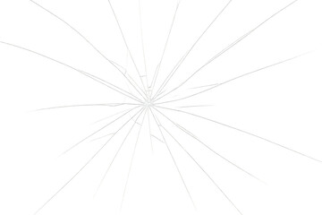 Transparent cracked glass texture breaking from central point, creating realistic shatter pattern on checkered backdrop