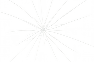 Transparent cracked glass texture breaking from central point, creating realistic shatter pattern on checkered backdrop
