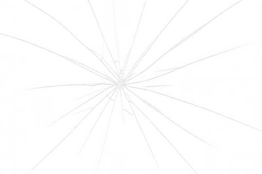 Transparent cracked glass texture breaking from central point, creating realistic shatter pattern on checkered backdrop