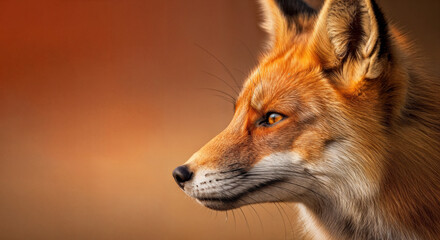 a close up portrait of a red fox (vulpes vulpes) looking sideways