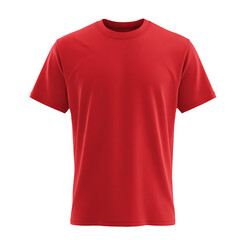 Red tshirt isolated on transparent background for apparel design and fashion concept