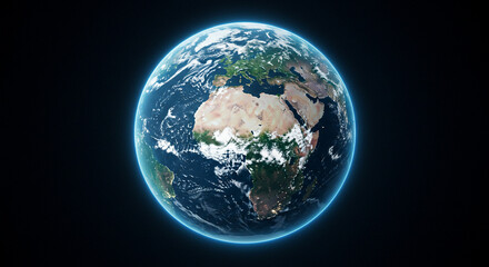 Fototapeta premium Stunning Earth view from space showcasing continents, oceans, and vibrant atmosphere visuals