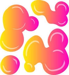 Abstract pattern of vibrant pink and yellow gradient bubbles.