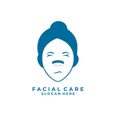 Women Facial treatment logo design template