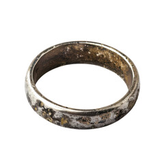 Worn silver ring with tarnished details showing age and history