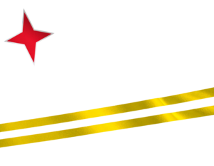  Waving Aruba Flag with Realistic Fabric Folds, Side Angle, Transparent PNG