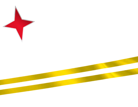  Waving Aruba Flag with Realistic Fabric Folds, Side Angle, Transparent PNG