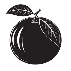 Black grapefruit Silhouette Vector, High Quality Illustration on White Background