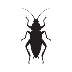 Minimalist Silhouette Cockroach Vector with Bold Urban Contrast in Monochrome Design. 