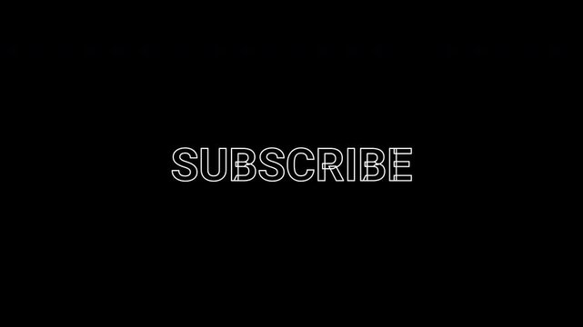 Eye-catching SUBSCRIBE text animation with clean stroke line style, ideal for YouTube intros, social media videos, motion design lettering sequence.