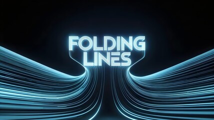 Futuristic hologram text morphing into glowing interwoven lines