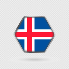 Obraz premium Iceland flag in a hexagon frame.