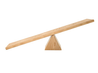 A wooden seesaw toy isolated on transparent background