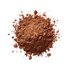 Pile of dark brown powder, irregular, textured