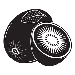 Black kiwi Silhouette Vector, High Quality Illustration on White Background