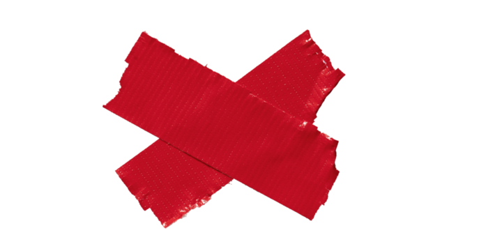 set of red torn wrinkled tape isolated transparent png background,design template or mockup.crumpled black tape