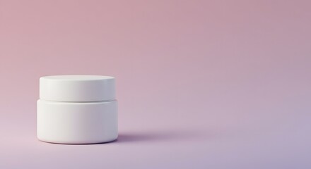 White Cosmetic Jar Mockup on Pink Background