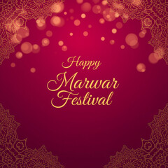 Marwar Festival showcases Rajasthan’s desert culture with folk music, camels, and vibrant colors, perfect for festive greetings and banners