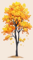Vibrant autumn tree illustration
