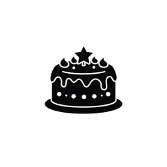 Festive cake with star and icing holiday celebration